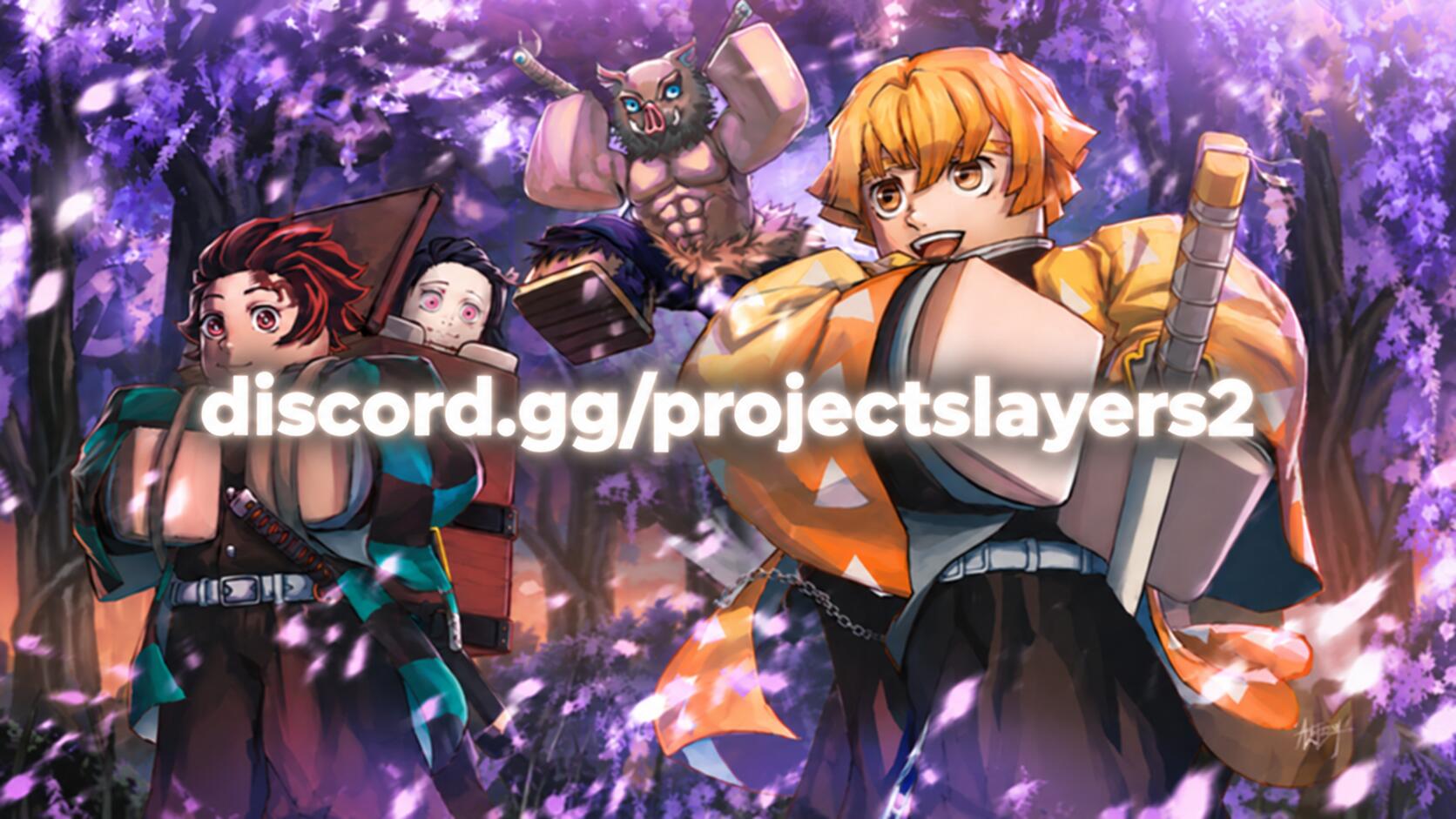 Discovery splash banner for Project Slayers 2 Discord server