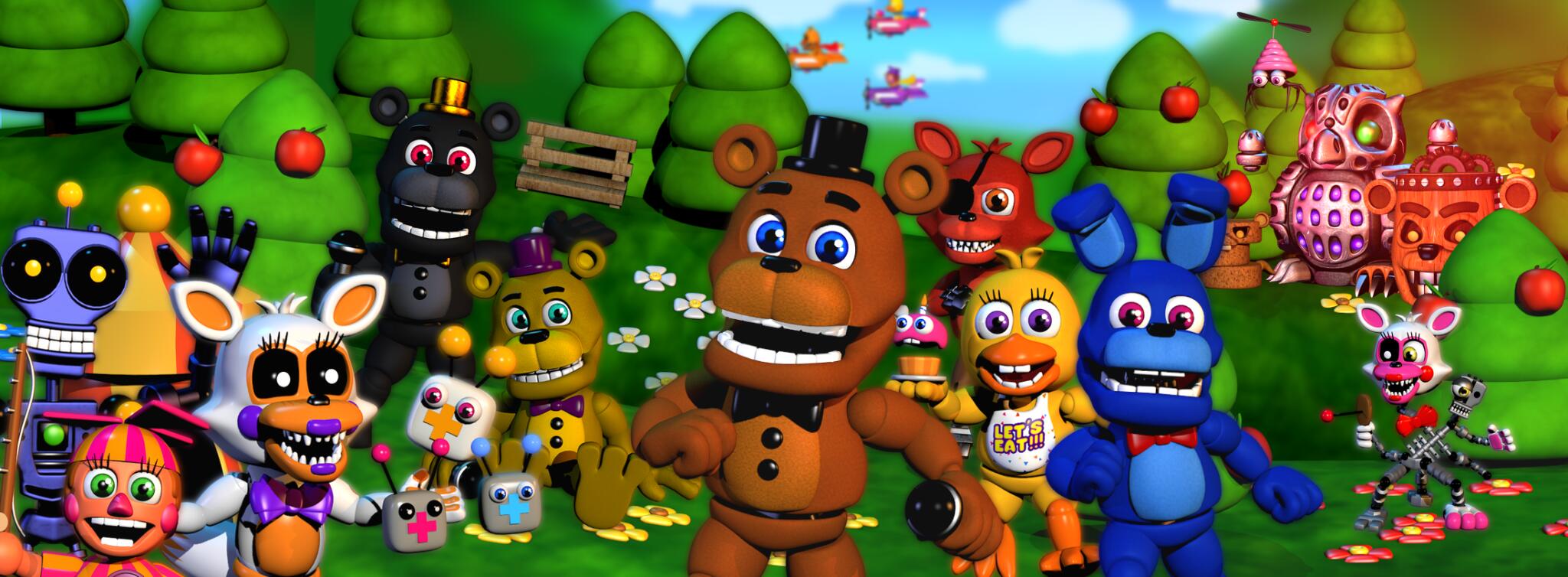 Discovery splash banner for FNAF WORLD: The Resurrection Discord server