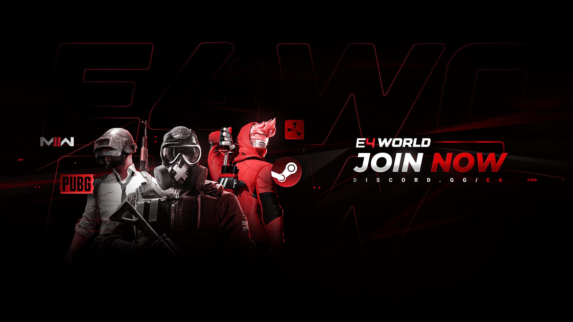 Discovery splash banner for E4World.it Discord server