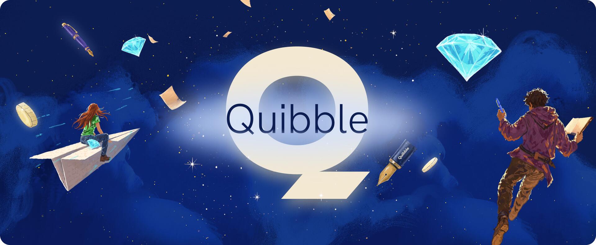 Discovery splash banner for Quibble | Interactive Fiction Discord server