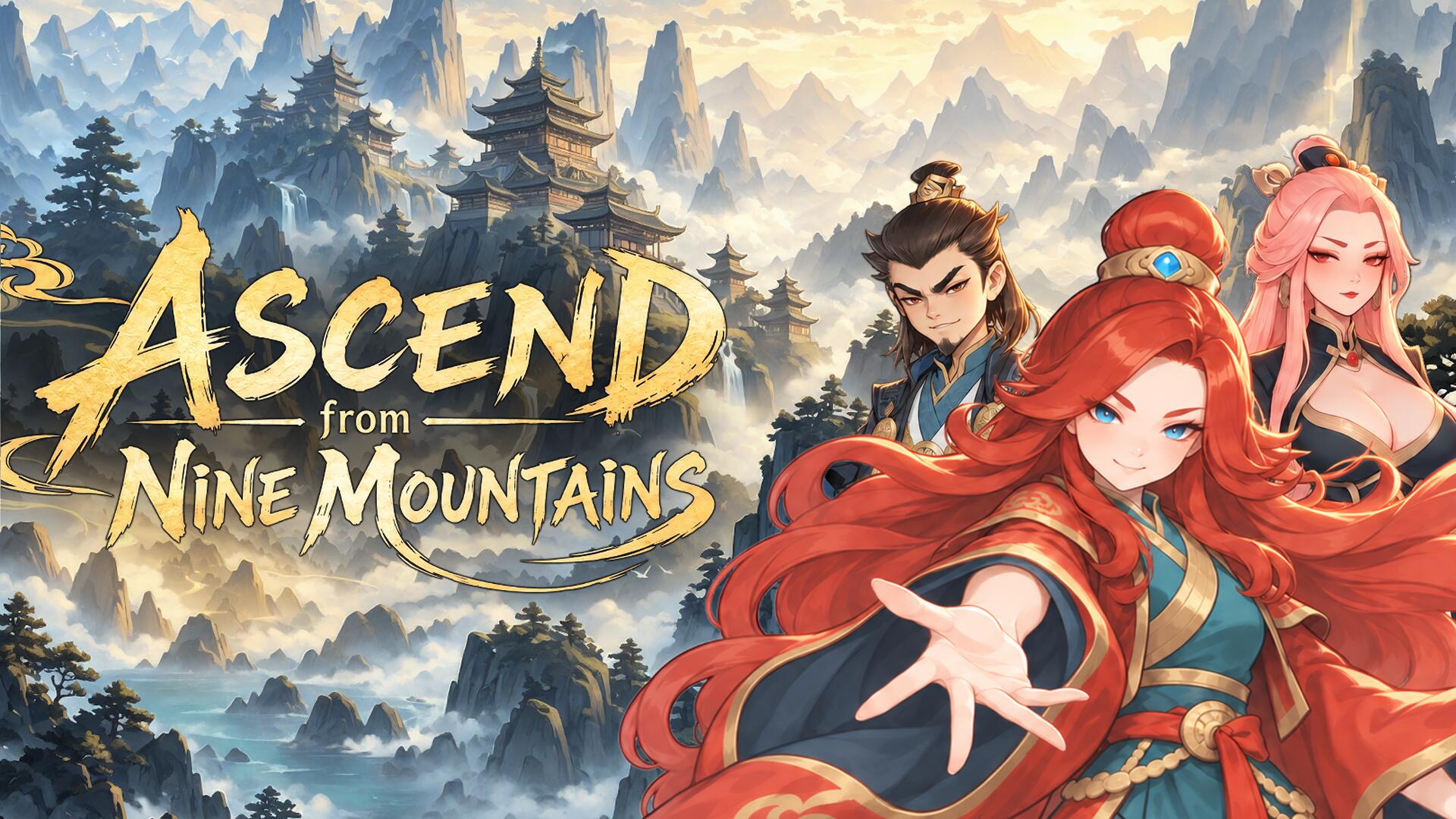 Discovery splash banner for Ascend from Nine Mountains Discord server