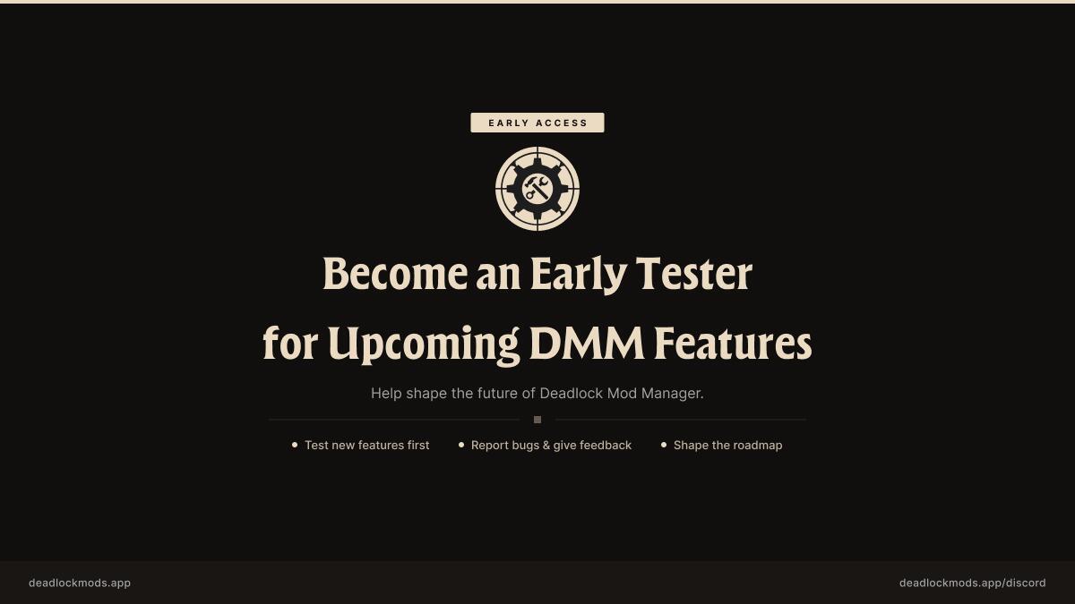 Discovery splash banner for Deadlock Mod Manager Discord server