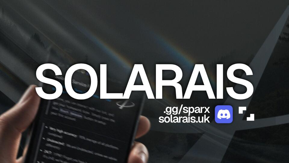 Discovery splash banner for Solarais - SolverX Discord server