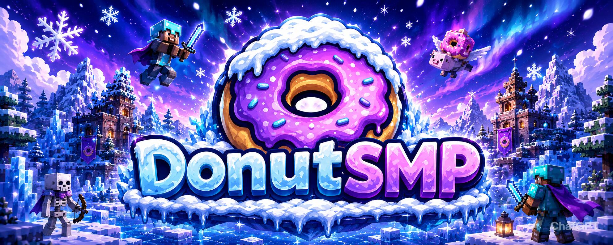 Discovery splash banner for DonutSMP│1 INV = 50M$ Discord server