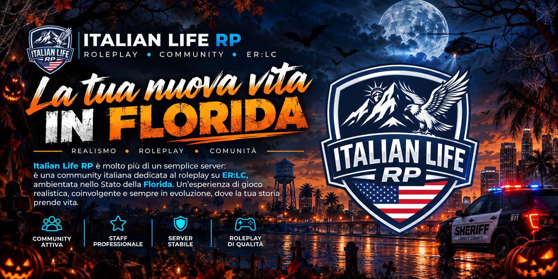 Discovery splash banner for 🎃 | Italian Life RP • V.9 Soon… Discord server