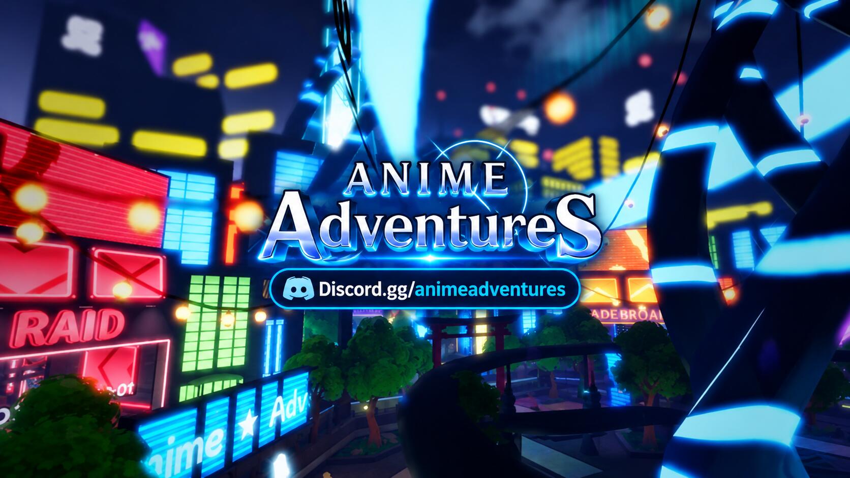 Discovery splash banner for Anime Adventures Discord server