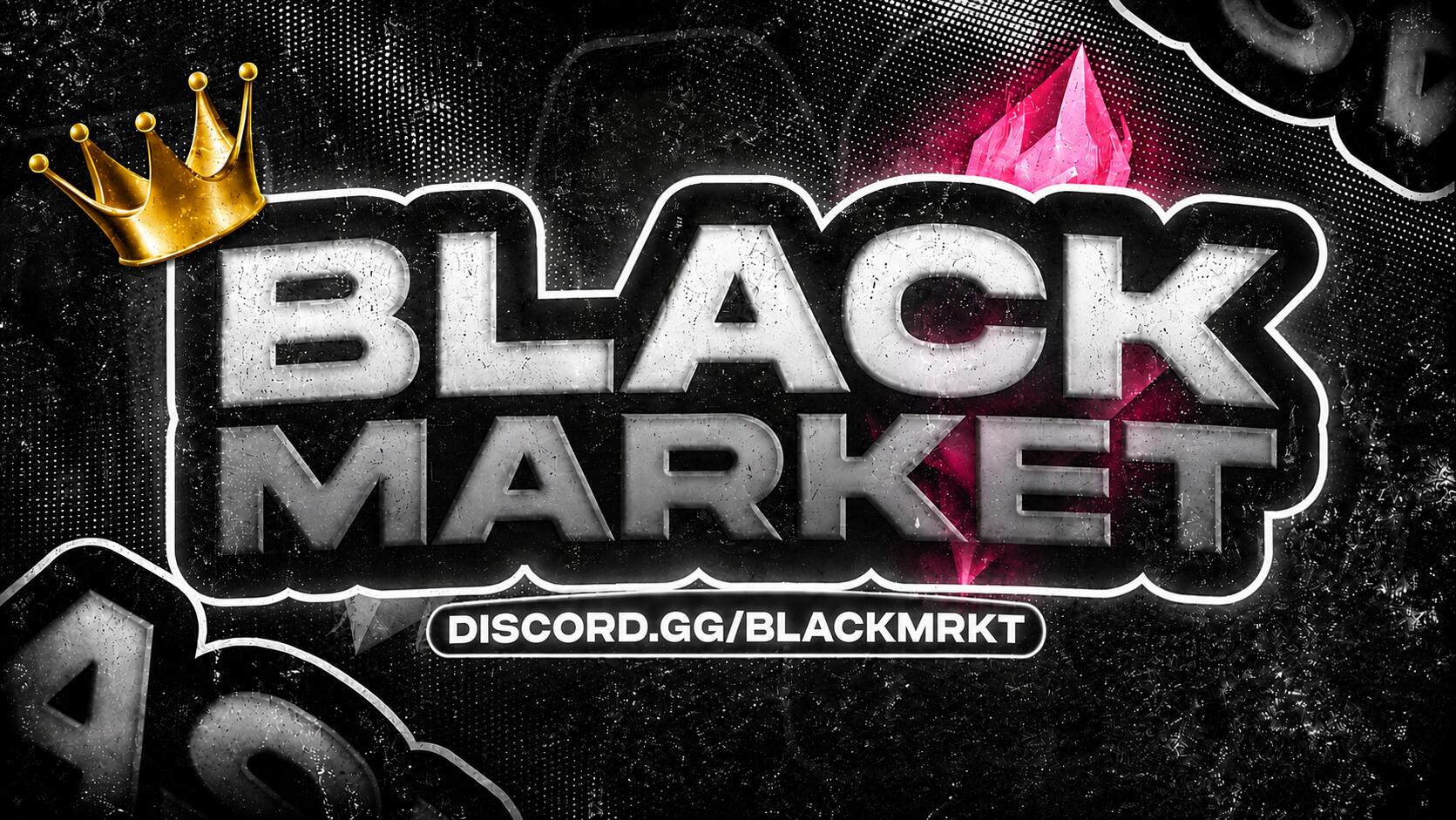 Discovery splash banner for Black Market Discord server