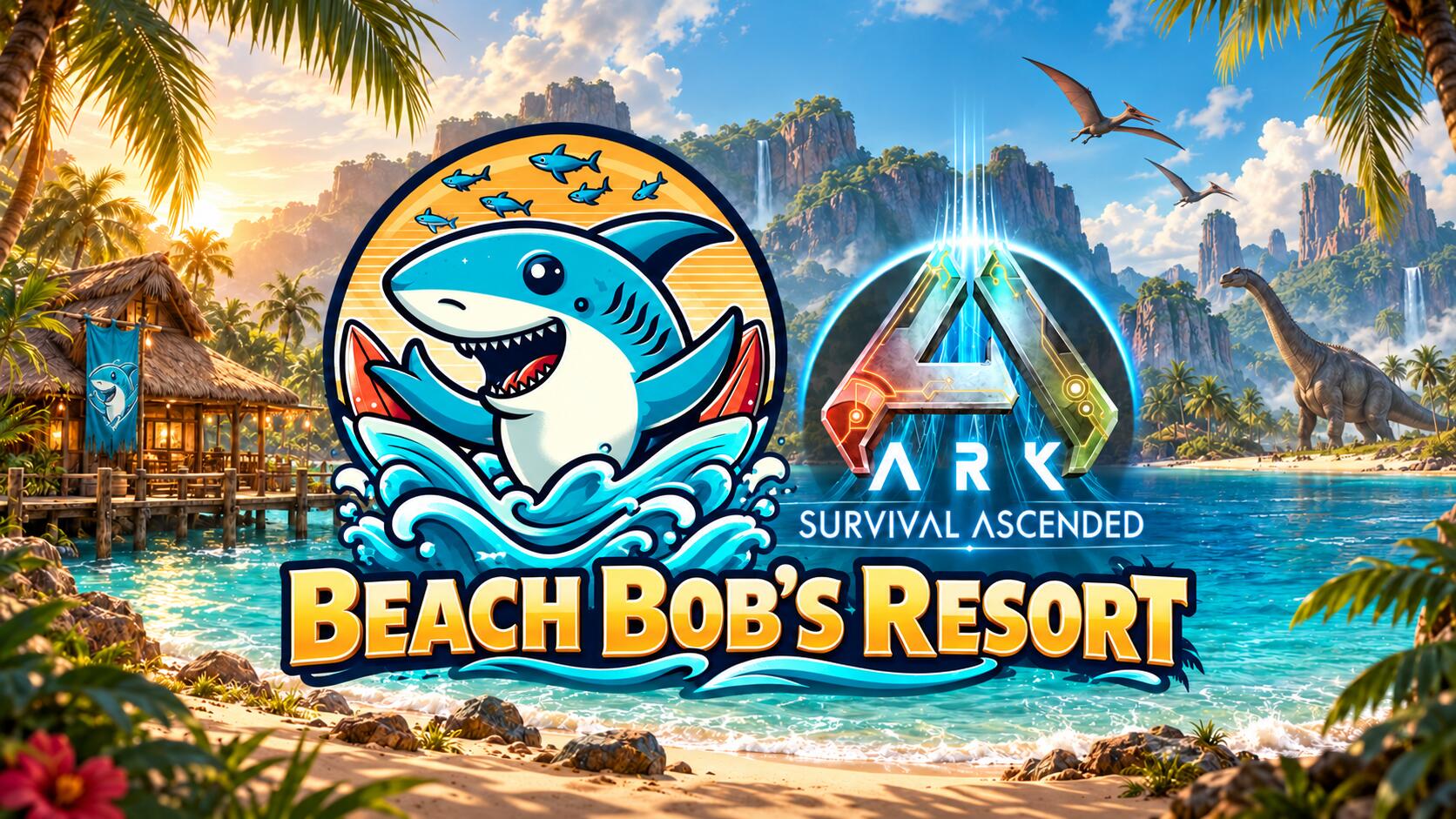 Discovery splash banner for Beach Bob Resort! Discord server