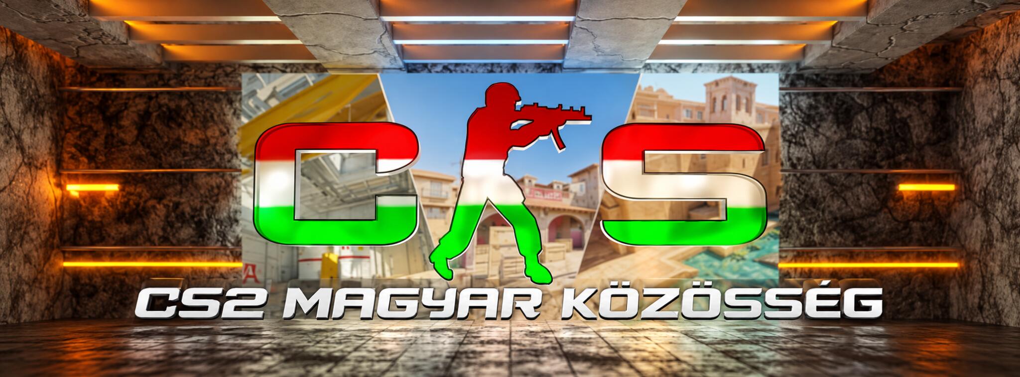 Discovery splash banner for CS2 Hungary / Magyar közösség Discord server
