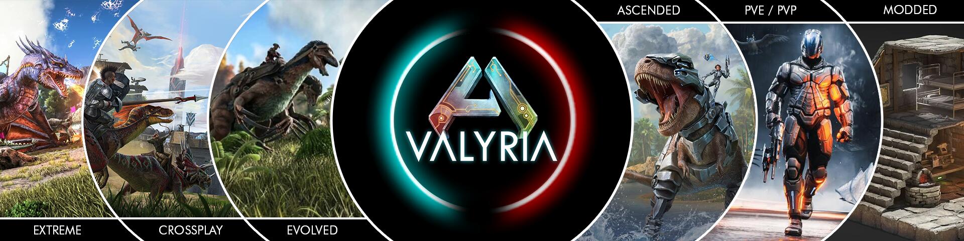 Discovery splash banner for Valyria Ark Servers Discord server