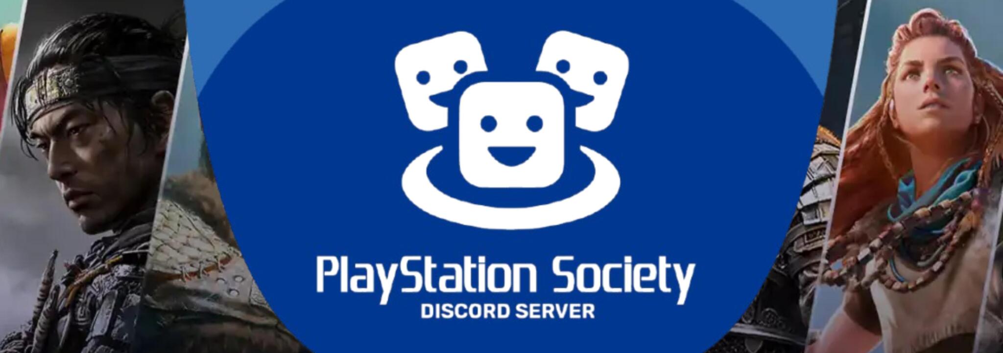 Discovery splash banner for PlayStation Society Discord server
